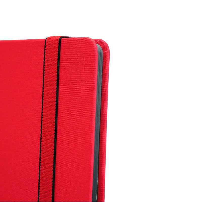 Customized Red -Pu Leather Note Book With Elastic & Pen Holder